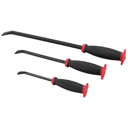 Performance Tool 3 pc. Pry Bar Set, Curved Blade, Capped Ends, 8 12 17.75 in. W3033