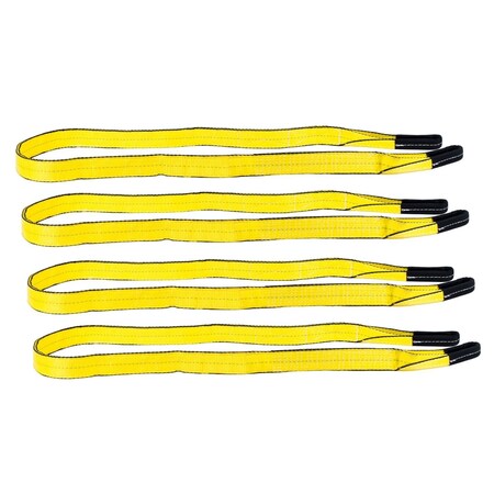 Mytee Products 4Pk 1inx8ft Web Listing Sling 3200 # WLL Vertical Tow Lift Strap Falt Eyelet 2-Ply, 4PK EERSL-18x4