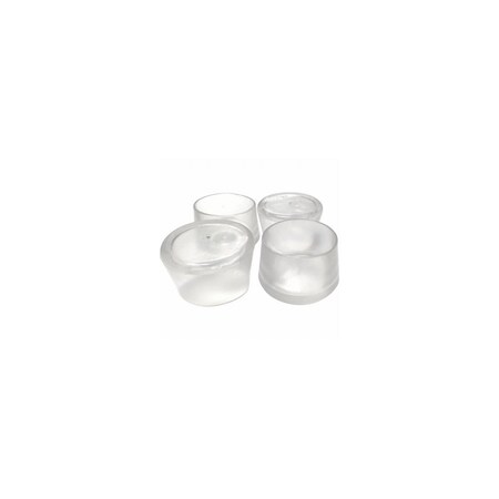 Shepherd Hardware Leg Tip, Round, Plastic, Clear, 1-1/2 in Dia, 1-1/8 in H, 4PK 6214