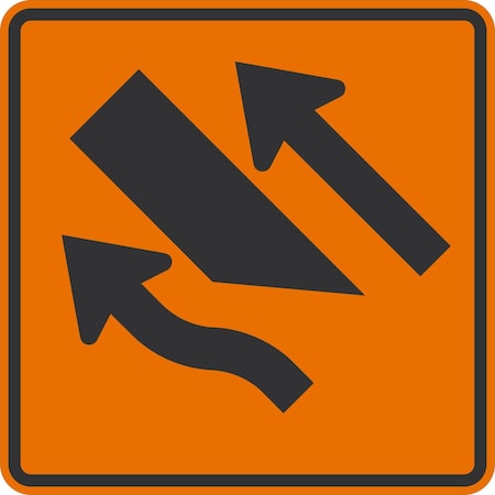 Lyle Center Lane Closed Ahead (symbol), 30x30, High Intensity Prismatic, Orange G-15368-HI_30x30