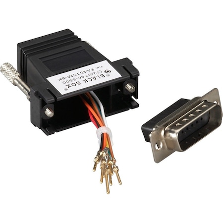 Black Box Modular Adapter Kits (Unassembled), Db15, Male To Rj-45, 8-Wire, Black FA4515M-BK