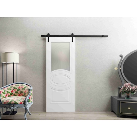 Vdomdoors Barn Interior Door, 18" x 80", White MELA7012BD-B-WS-18
