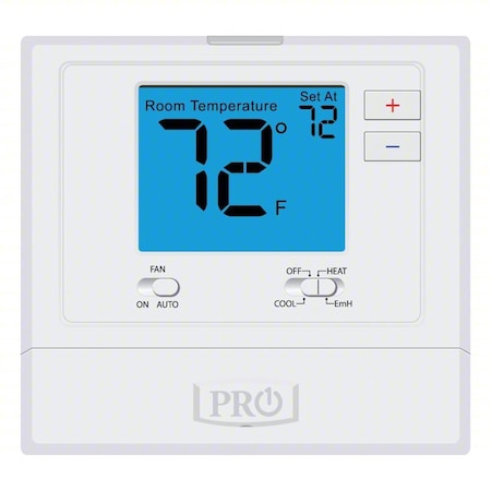Pro1 Iaq Non-Programmable Thermostat, 2 H, 1 C, Wall Mount, Hardwired/Battery, 24VAC T721