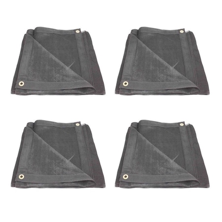 Mytee Products 10 ft x 12 ft Black Heavy Duty 70% Shade Mesh Tarps 6 Oz with Grommets ROLL-Off, 4PK MT10-12x4