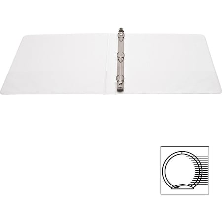 Business Source Ring Binder, White, Clear Sleeve BSN09951