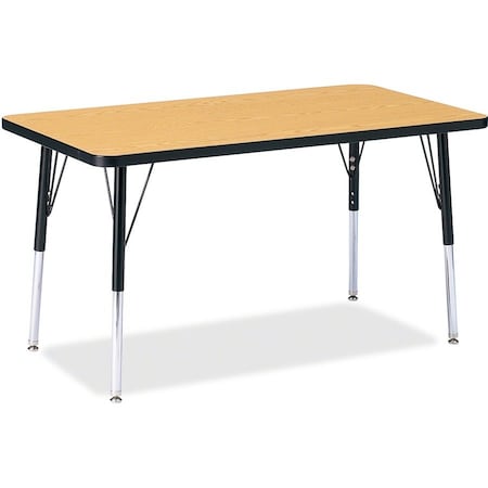 Jonti-Craft Berries Rectangle Activity Table, 24 in. x 36 in., A-height, Oak/Black/Black 6478JCA210