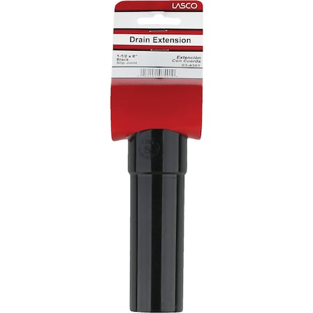 Westlake Pipe & Fittings 1-1/2'' ODx6'' L Black Plastic Extension Tube 3/1/4361