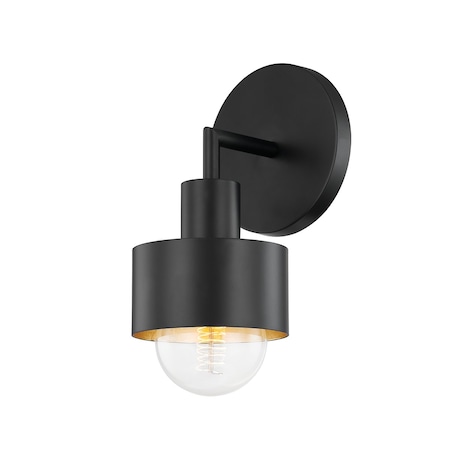 Troy Lighting North 1 Light Wall Sconce 5 In. Soft Black/Gold Leaf B8711-SBK/GL