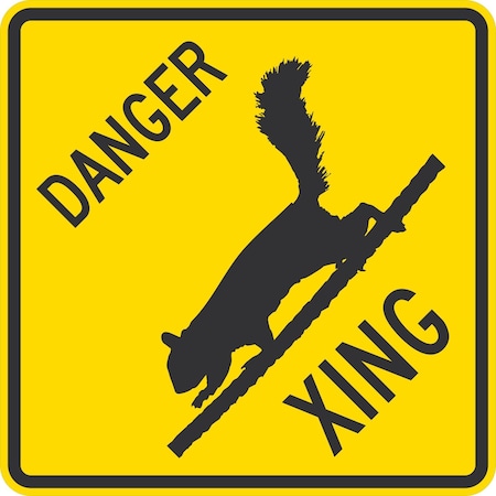 Lyle Danger Squirrel Crossing (W/Graphic), 24x24, Non-Reflective, Yellow G-13397-NA_24x24