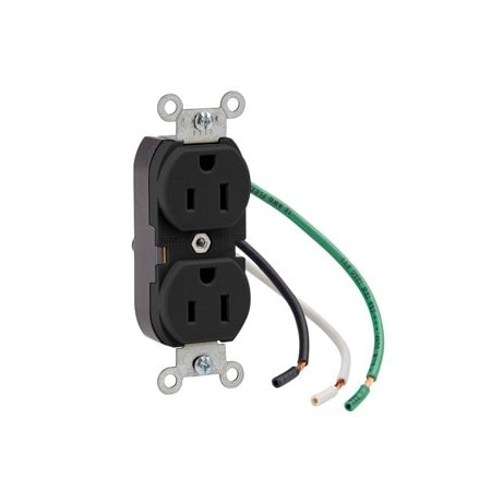 Leviton Industrial Series Heavy Duty Grade Duplex Receptacle, 15 Amp, 125 Volt 5262-LE