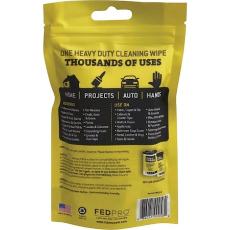 Tub O Towels Heavy Duty Cleaning Wipes - Singles Pouch, 6-Count TW01-6