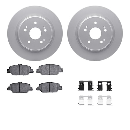 Dynamic Friction Co DFC GEOSPEC Coated Rotors with 5000 Brake Pads - Ceramic and Hardware 4512-58047
