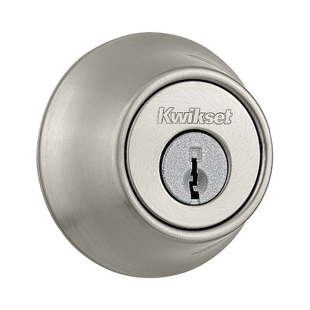 Kwikset Single Cylinder Deadbolt, 1" L Throw, Zinc 660-15-SMT-RFAL-RCS