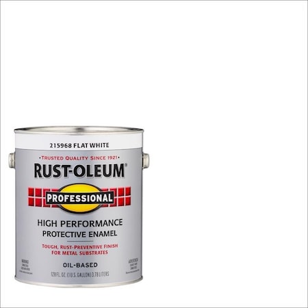 Rust-Oleum Professional High Performance Indoor and Outdoor Flat White Protective Paint 1 gal 215968-2