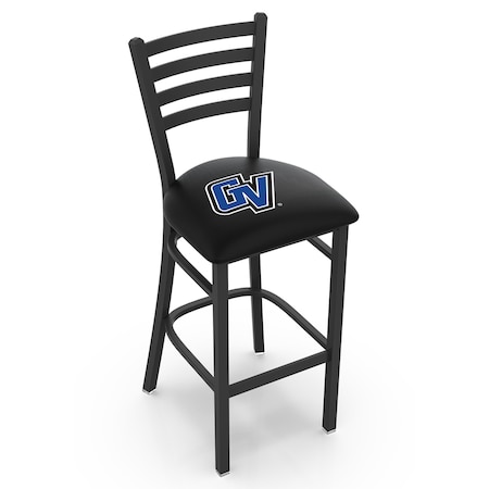 Holland Bar Stool Co 30" Blk Wrinkle Grand Valley State Stationary Bar Stool, Ladder Back L00430GVStUn