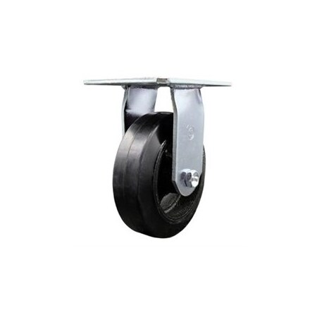 Service Caster 6 Inch Heavy Duty Top Plate Rubber on Steel Rigid Caster with Ball Bearing SCC SCC-35R620-RSB