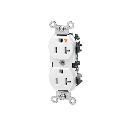 Leviton Industrial Series Heavy Duty Grade Duplex Receptacle, 20 Amp, 125 Volt 5362-IGW
