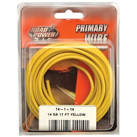 Road Power Electrical Wire, 14 AWG Wire, 25/60 V, Copper Conductor, Yellow Sheath 55670833/14-1-14