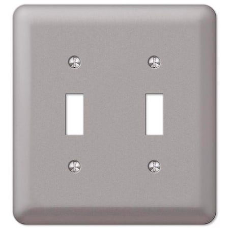 Amerelle Devon Brushed Nickel 2 gang Steel Toggle Wall Plate 2TTPW