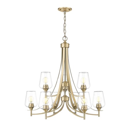 Z-Lite Joliet Burnished Brass 9 Light Chandelier 473-9BBR