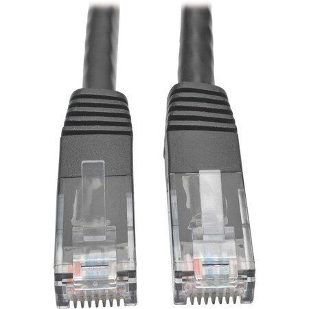 Eaton Tripp Lite Series Cat6 Gigabit Molded UTP Ethernet Cable RJ45 M/M, PoE, Black, 100 ft. 30.5 m N200-100-BK