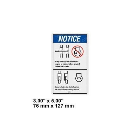 Genie REPLACEMENT DECAL, CAUTION SHUTOFF VALVES 25994GT