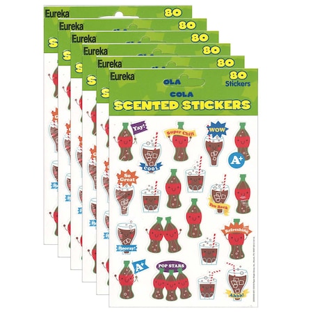 Eureka Cola Scented Stickers, 80 Per Set, 6PK 650948