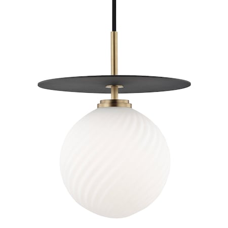 Mitzi Ellis 1 Light Pendant 10.25 In. Aged Brass/Black H200701L-AGB/BK