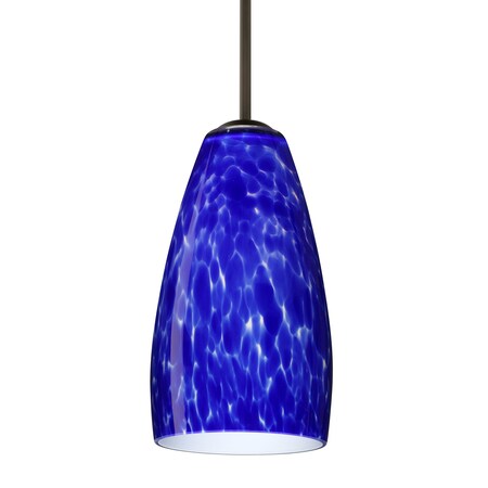 Besa Lighting Besa Chrissy Pendant, Blue Cloud, Bronze Finish, 1x 9W LED 1BT-150986-LED-BR