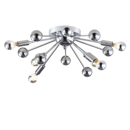 Jonathan Y Copernicus 20" 7-Light Metal LED Flush Mount, Chrome JYL9048A