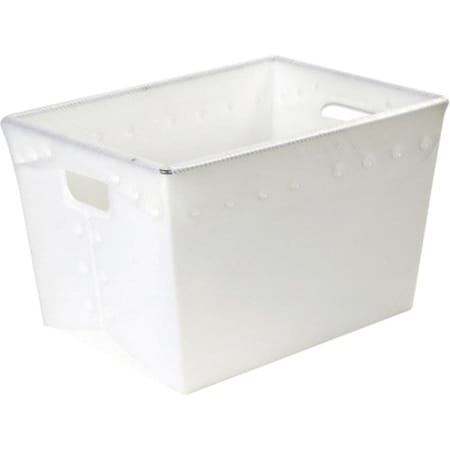 Partners Brand Space Age Storage Tote, Plastic, White, 12 in H, 13 in W, 18 in L, 6 PK BINS184