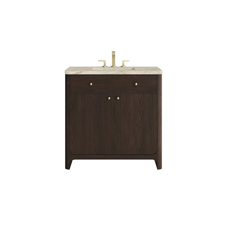 James Martin Vanities Gracyn 36" Single Vanity, Sable, w/ 3 CM Tajnar Eclos Widespread Top D125-V36-SBL-WTJR