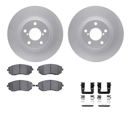 Dynamic Friction Co DFC GEOSPEC Coated Rotors with 5000 Brake Pads - Ceramic and Hardware 4512-13049