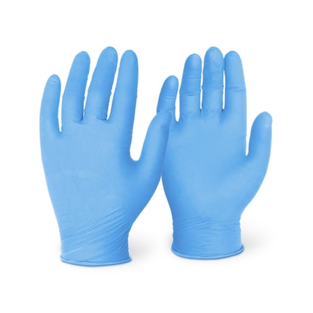 Firm Touch 4 Mil, Disposable Blue Nitrile Gloves, Exam Grade, Powder Free, L, 100PK 6040BMD L