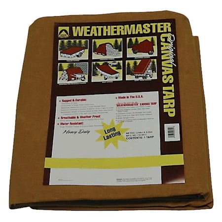 Dize DIZE Weathermaster CA1624D Tarpaulin, 24 ft L, Canvas, Tan CA1624D
