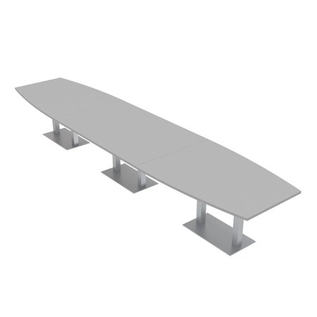 Skutchi Designs Boat Conference Table With Power Unit, 48 in W, 192 in L, Grey HAR-BOT-48x192-DOU-U779-NA