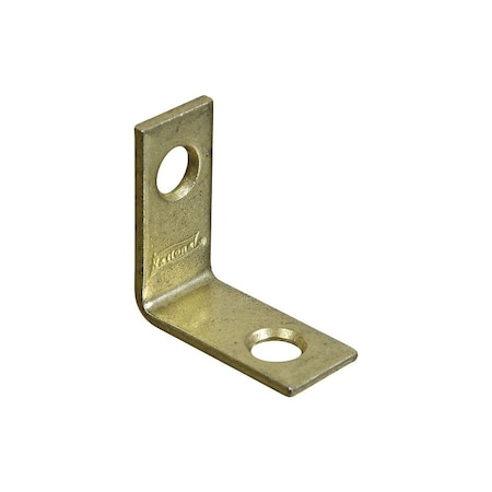 National Hardware V115 Series Corner Brace, 1.07 in L, 1/2 in W, 1.07 in H, Steel, Brass, 4PK N190-819