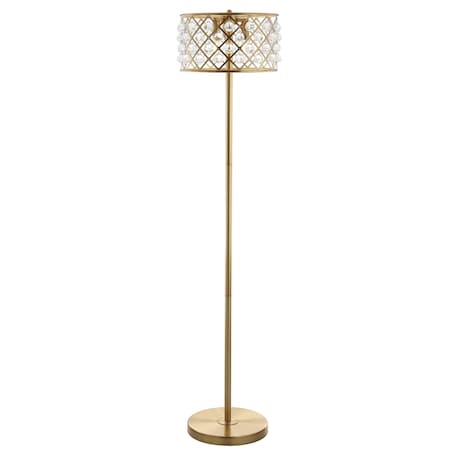Jonathan Y Elizabeth 60" Crystal/Metal LED Floor Lamp, Brass Gold/Clear JYL9000A