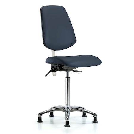 Blue Ridge Ergonomics Clean Room Chair Vin Med Ben Chair, Med, Bk, Nav, CL100, No Arms, 22" to 29" Height, Vinyl BR-NCR-VMBCH-MB-CR-T0-A0-NF-RG-8582