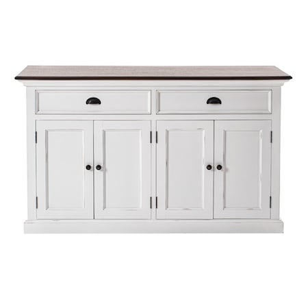 Homeroots Modern Farmhouse Brown And White Buffet Server 388226