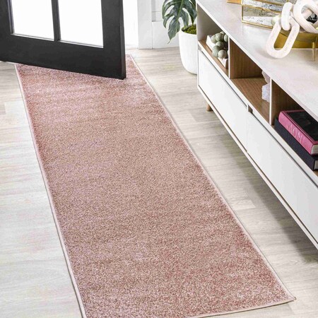 Jonathan Y Haze Solid Low-Pile Pink 2 ft. x 10 ft. Runner Rug SEU100P-210