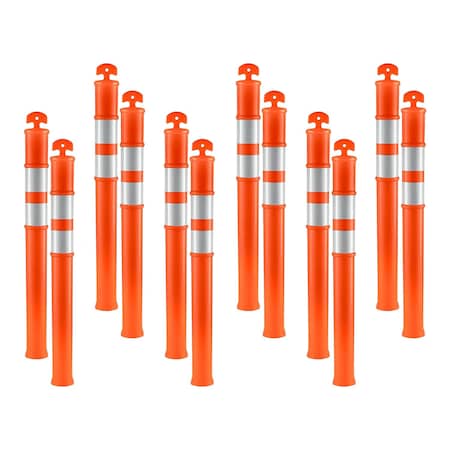 Xpose Safety 12 Pack 42in T-Top Orange Traffic Delineator Post, 12PK DLT-ORG-42-12-X-S