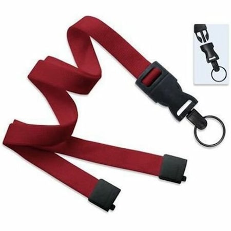Brady LANYARD STANDARD, RED, 5/8in 16MM OPTIWEAVE, WITH DTACH SPLIT RING ATTACHMENT, BREAK-AWAY ONLY 2135-4688