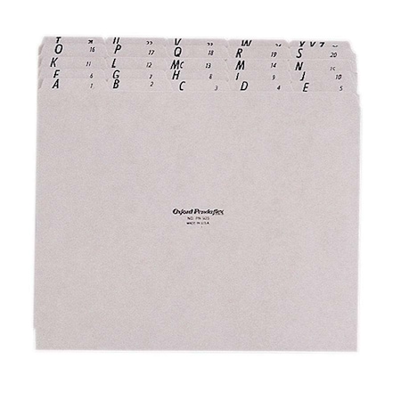 Esselte Pendaflex PN925 Recycled Top Tab File Guides Alpha 1/5 Tab Pressboard Letter 25/Set PN925