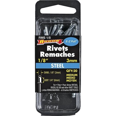Arrow Fastener Rivet Medium Steel 1/8X1/4In RMS1/8