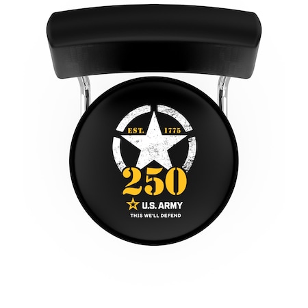 Holland Bar Stool Co United States Army - 250 Years 25in Double-Ring Swivel Counter Stool with Chrome Finish L7C4