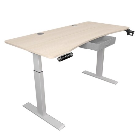 Homeroots 63" Adjustable Beige Standing Desk 558233
