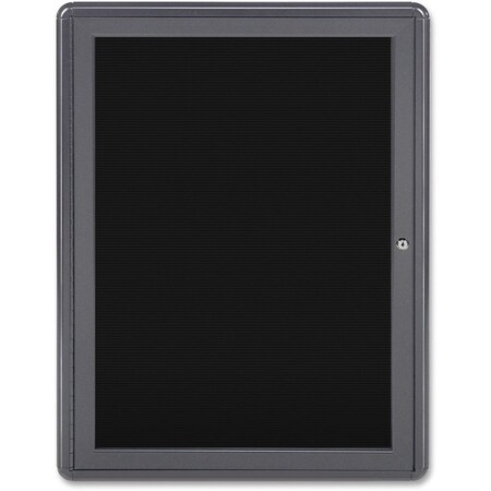 Ghent Ovation Letter Board - Indoor - 1 Door - Black w/Gray Frame - 24"W x 34"H OVG1-BBK