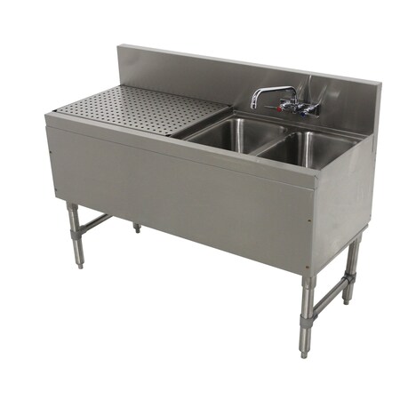 Advance Tabco Prestige Underbar Sink Unit 2-compartment 48 in.W x 20 in.D x 36 in.H PRB-19-42R