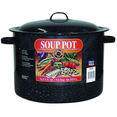 Granite Ware F6135-6 Soup Pot, 12 qt Capacity, Steel, Black 6135